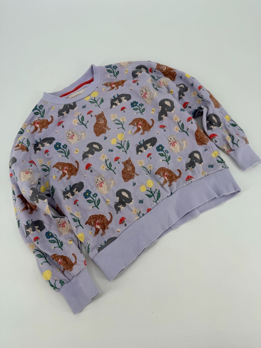 Mini Boden Cat Kitty Sweatshirt Kids 7 8